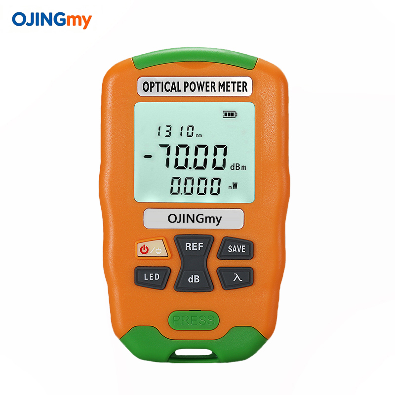 Handheld Optical Power meter 10 test wavelengths -70~-50dBm OPM Equipped with LED lights